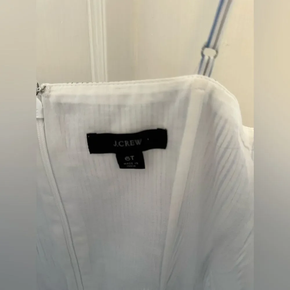 J.Crew Button-Down Cotton Poplin Dress in Stripe 6 Tall